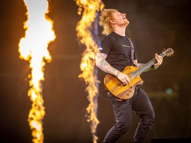 Ed Sheeran played in front of 105,000 people on Thursday night. Picture: Jake Nowakowski