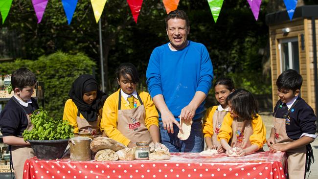 Jamie Oliver champions children to cook and eat healthier food. (Photo by Tristan Fewings/Getty Images) (Photo by Tristan Fewings/Getty Images)