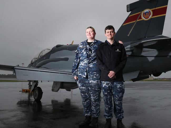 Charlotte Smith and brother Campbell Smith who are both RAAF cadets from Hobart. Picture: Nikki Davis-Jones