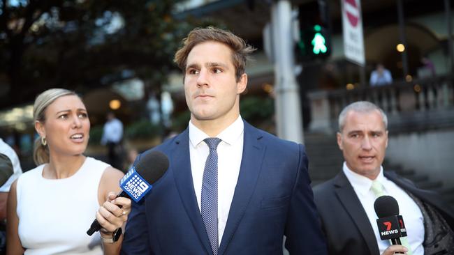 Jack de Belin leaves the Downing Centre in Sydney at an earlier appearance. Picture: NCA NewsWire / Christian Gilles