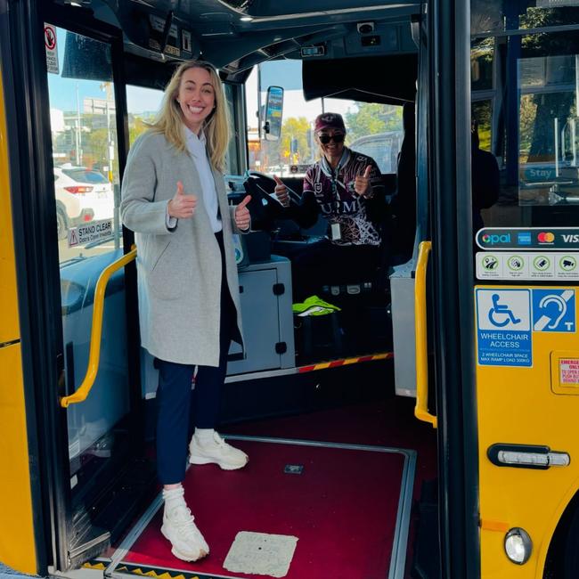 The Liberal candidate for the state seat of Pittwater at the October 19, by-election, Georgia Ryburn, campaigning in Narrabeen. Picture: Facebook