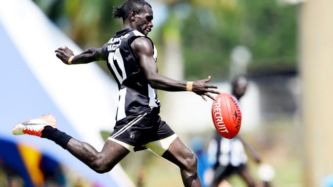 Tiwi Islands Grand Final between Muluwurri Magpies and Tuyu Buffaloes on Bathurst Island. Bradley Mungatopi for Magpies.