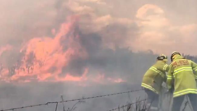 NSW fire crews battling an out-of-control bushfire in the Hunter region earlier this year ... there has been an increase in extreme fire weather, and in the length of the fire season, across large parts of Australia since the 1950s. Picture: 7 News