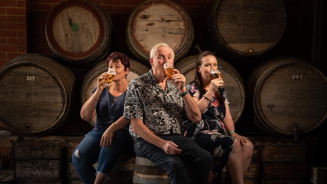 P&amp;O Cruises' "Adventurers" Kylie Gray, Edward Stuttard and Dannielle Morgan have been chosen to test a series of new Coopers beers, and design a can, which will be served across the P&amp;O fleet. Picture: Brad Fleet
