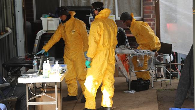 A clandestine drug laboratory has been uncovered at Morphett Vale. Picture: Tait Schmaal