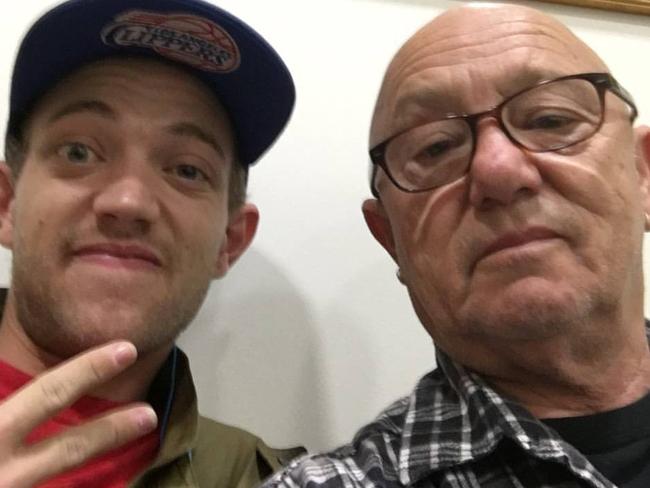 Facebook photo from Angry Anderson's page of Angry with son Liam Anderson, who is believed to have been murdered in a vicious assault at Queenscliff overnight. Another man has been arrested over the attack. Source: Facebook Gary "Angry" Anderson official page.