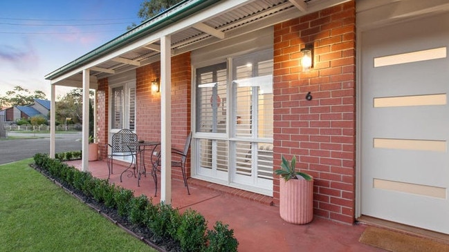 The home has a fairly non-descript view from the street, but has a three-bedroom floorplan within it.