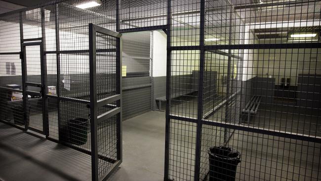 The holding cells at Sydney’s Long Bay Jail. Picture: Craig Greenhill