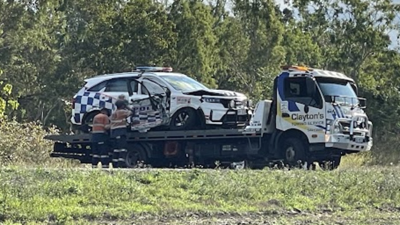 Aftermath of a three car crash including a police vehicle on Bruce Highway at Kuttabul, north of Mackay on the afternoon of July 3, 2024. Picture: Fergus Gregg