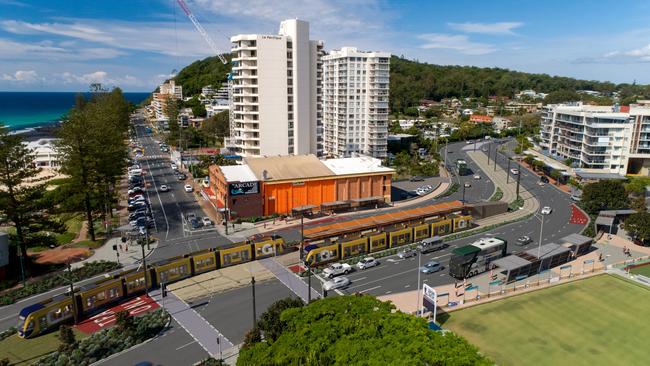 Burleigh Heads Light rail stop - Major construction is underway on Gold Coast Light Rail Stage 3 (GCLR3), with upgrades to the Southport depot and essential underground services in Broadbeach and Mermaid Beach. Renders from Queensland Government