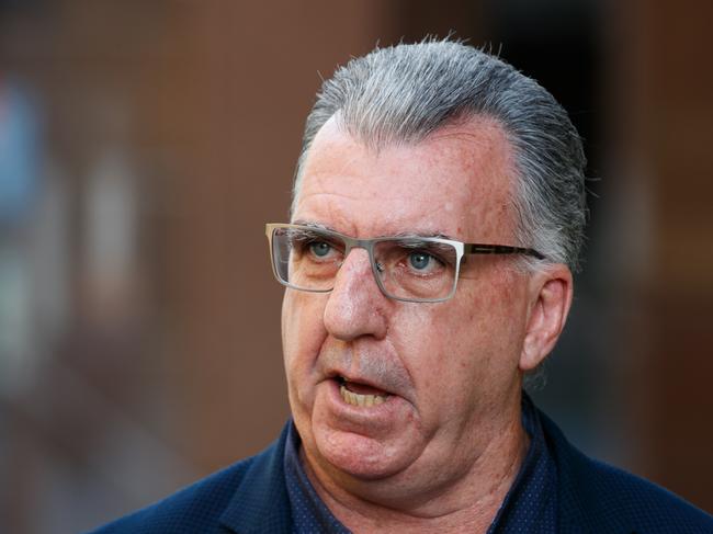 MARTIN PLACE, SYDNEY, AUSTRALIA - NewsWire Photos FEBRUARY 17th, 2023: PARAMEDIC STRIKEParamedics will also conduct free CPR lessons for the public at Martin Place.Photo of Gerard Hayes (HSU NSW Secretary talks to media.Picture: NCA NewsWire / Tim Pascoe