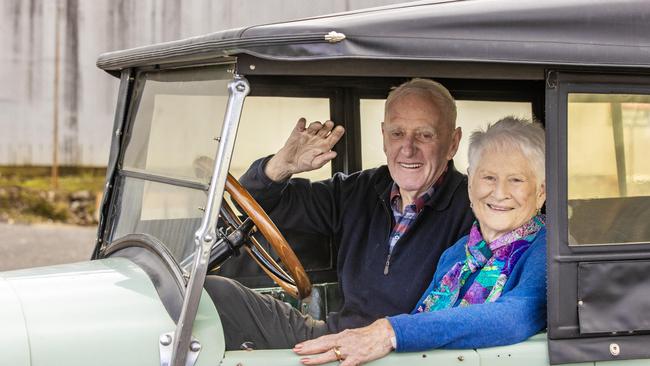 Ballarat’s Bernadette and Kevin Nagle with their 1923 Chevrolet ahead of the October auction. Picture: Zoe Phillips