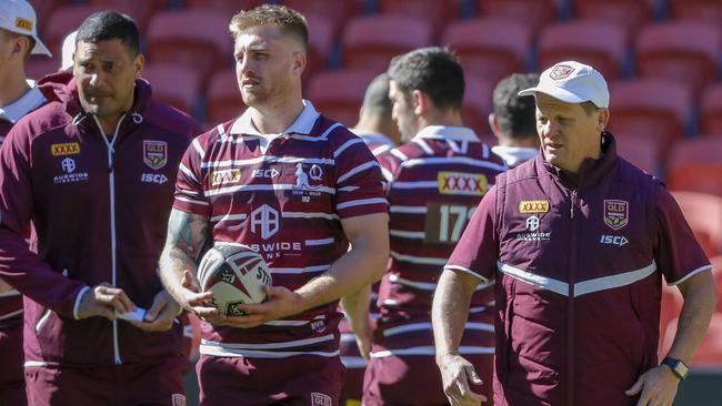 Justin Hodges (left) is one of Walters’ assistant coaches. Picture: AAP