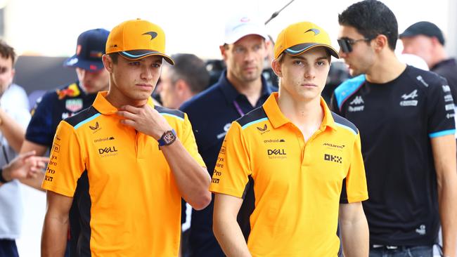 Lando Norris (left) is still yet to claim his first race win. (Photo by Mark Thompson/Getty Images)