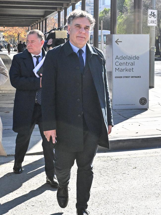 John Tsalapatis leaves the District Court after sentencing for causing the death by dangerous driving of Bernice Sternberg. Picture: NewsWire/Brenton Edwards