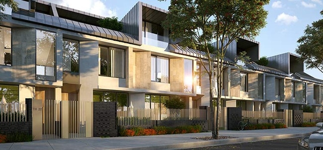 An artist’s impression of the town houses.