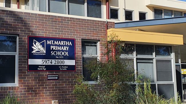 Mount Martha Primary was closed on Tuesday because a Covid case had attended the week before.