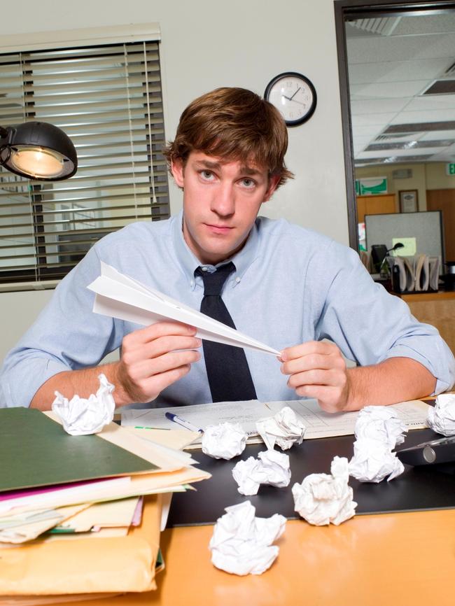 Krasinski as deadpan everyman Jim in sitcom <i>The Office</i>. Picture: Supplied