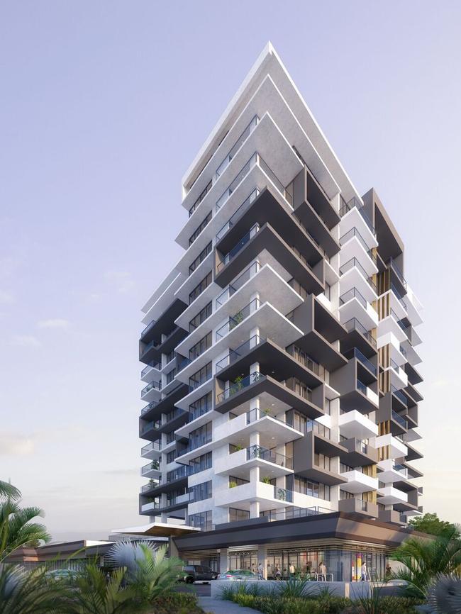 Artist's impression of the Arleen Residences tower planned for the Cav's Steakhouse site at Labrador.