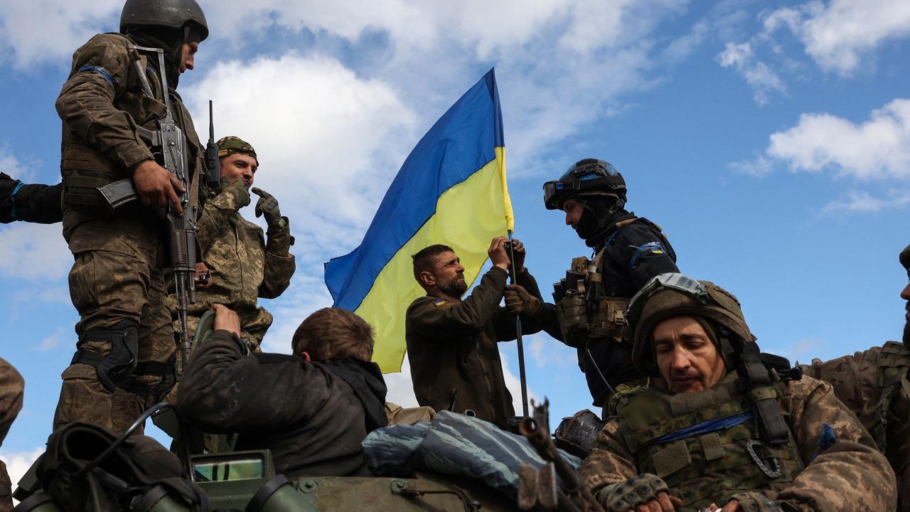 Ukrainian troops near Lyman, Donetsk region on October 4, 2022. Picture: Anatolii Stepanov/AFP