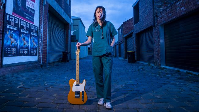 Gordi pictured in Melbourne in 2021, when she was working as a doctor during the Covid pandemic. Picture: Aaron Francis