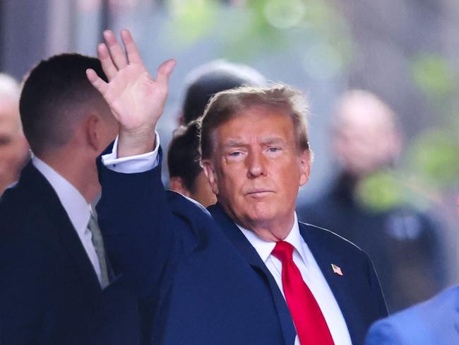 Donald Trump departs for Manhattan Criminal Court for the first day of his trial for allegedly covering up hush money payments. It remains his only conviction. Picture: AFP