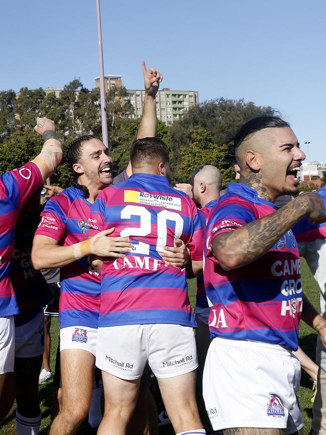 Alexandria Rovers celebrate their victory over Redfern All Blacks. Picture: John Appleyard