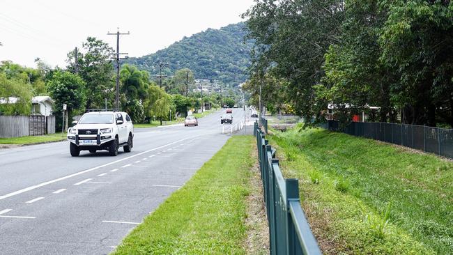 The drain separates the school’s kiss-and-drop area from the school. Picture: Brendan Radke