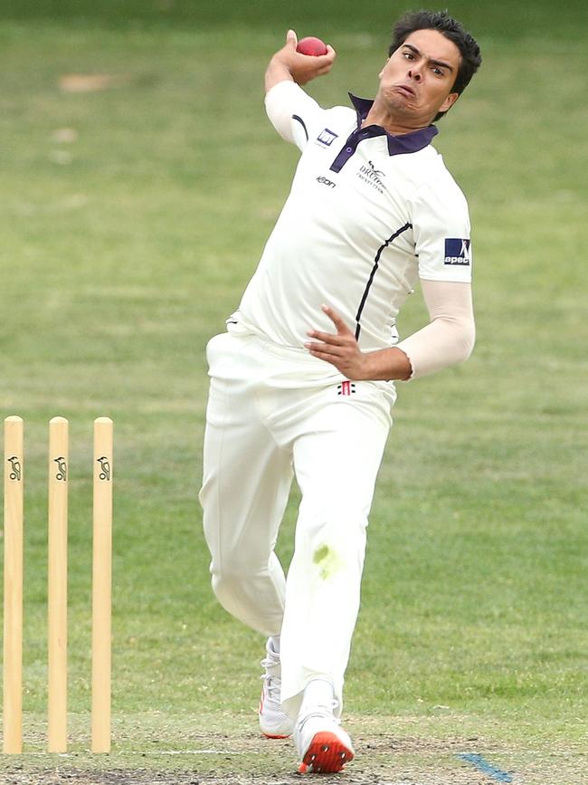 Andrew Brennan in action for Druids. Picture: Hamish Blair