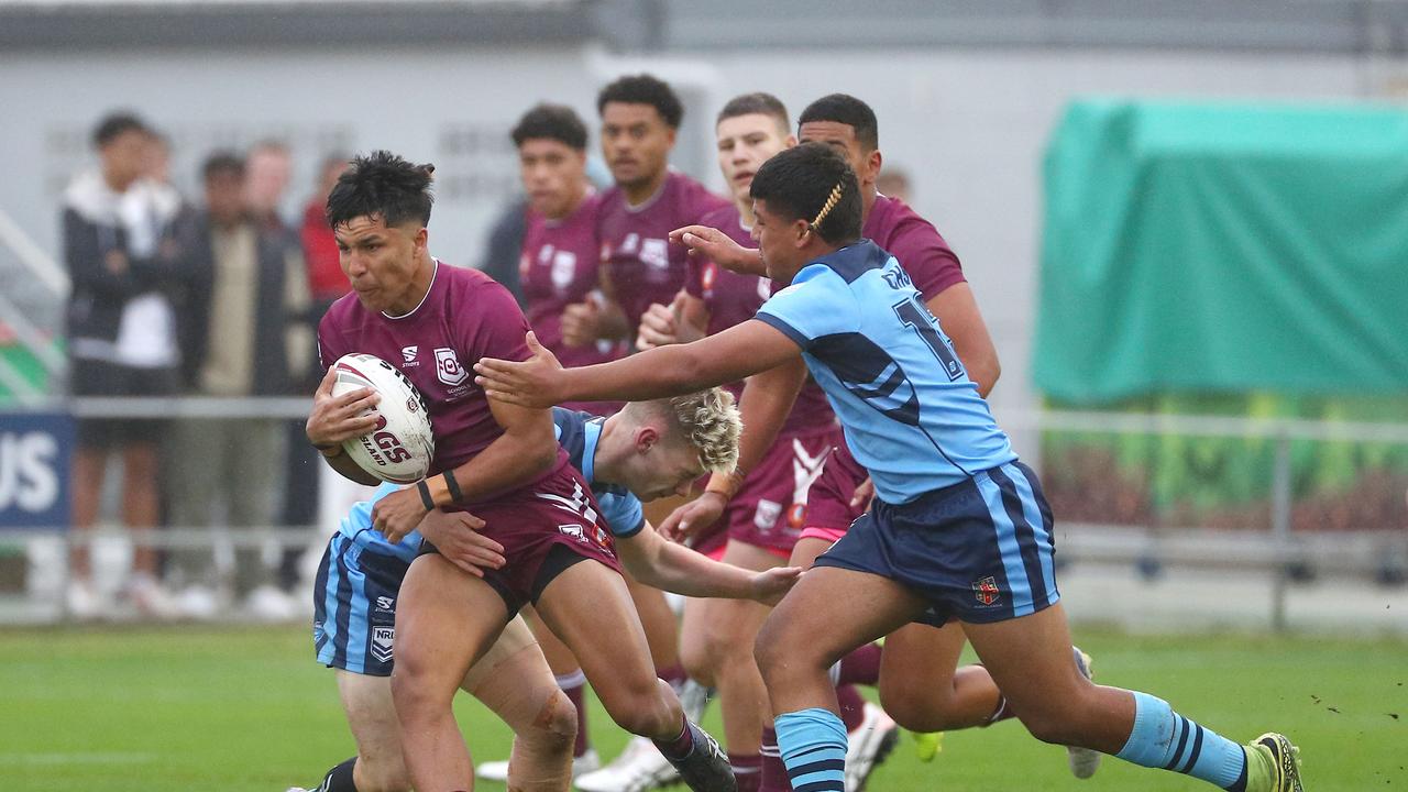 Queensland’s Mereki Warradoo attacks. Picture: Tertius Pickard