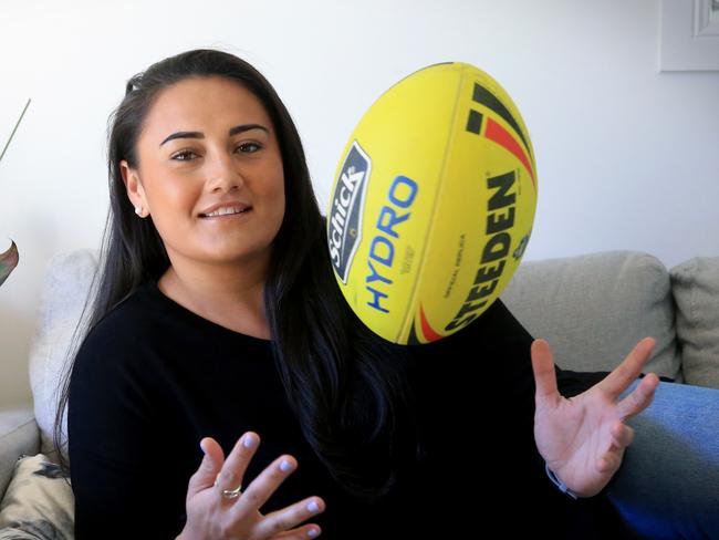 QWEEKEND USE ONLY. Annette Brander at home. Annette is a QLD women's rugby league player but is moving to NSW to play for the Dragons in the inaugural women's NRL competition. Journo not attending. Note: As discussed with Longy Annette has work so could only do mornings. Moves to NSW this weekend. Please mark FOR QWEEKEND USE ONLY. Pic Jamie Hanson