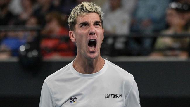 Thanasi Kokkinakis is up and about. Picture: AFP