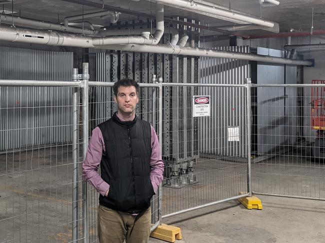 Leith Dawes is an apartment owner at a Canterbury apartment block that recently required back propping in the basement car park just to stay upright. Picture: Supplied