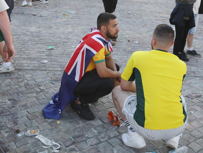 Major mess was left behind from the packed crown after they left the venue. Picture: NCA NewsWire / David Crosling