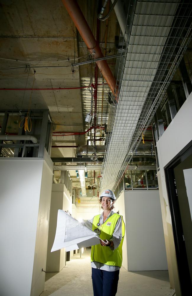 Manly Hospital Nursing Unit Manager Jo Watts in March, 2017, standing in the yet to be completed ED at Frenchs Forest. Picture: Troy Snook