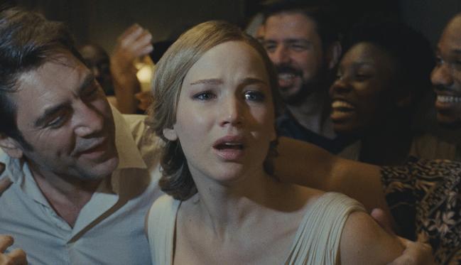 Javier Bardem and Jennifer Lawrence in Mother!, from Paramount Pictures and Protozoa Pictures.