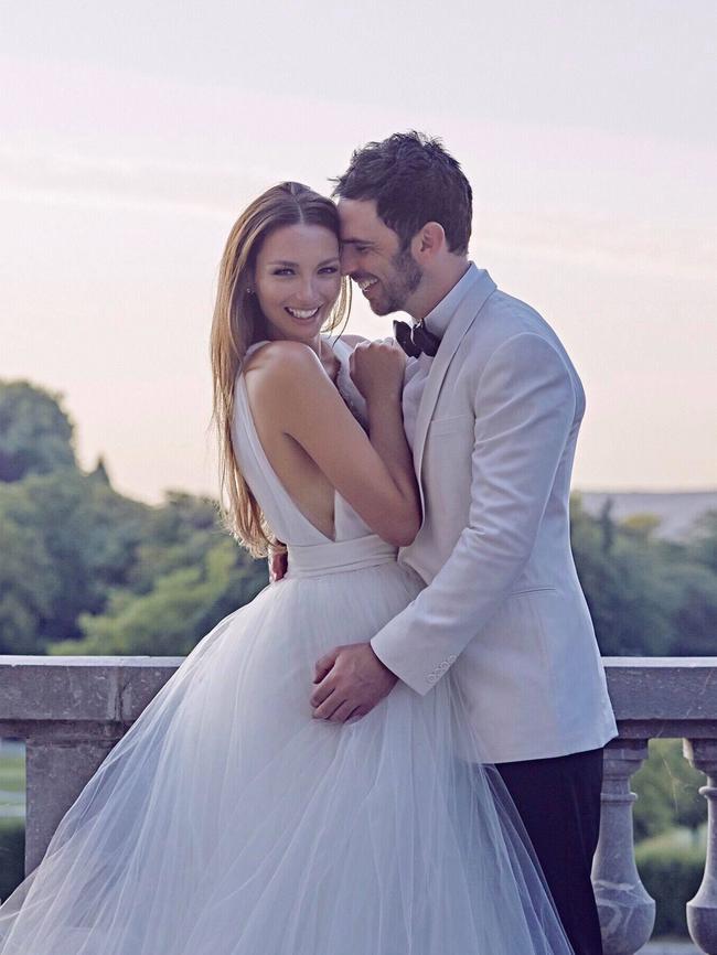 With Richard Harrison at their Parisian wedding in 2015. (Picture: Facebook/Ricki-Lee)