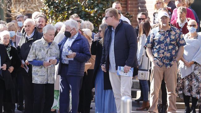 Mourners at the funeral to celebrate the life of Barry Bennett were encouraged to wear colourful “Aloha” shirts or dress casually as part of he tribute to the surfing pioneer. Picture: Tim Hunter.