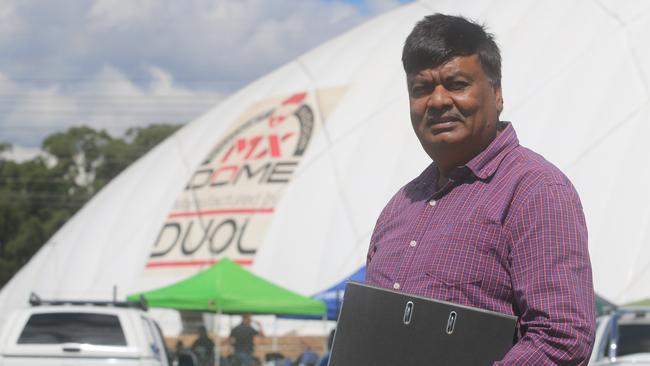 Master Fabrication boss Ashok Patel is owed $95,000 for steelworks conducted at Sydney Indoor MX Dome. Picture Jake McCallum