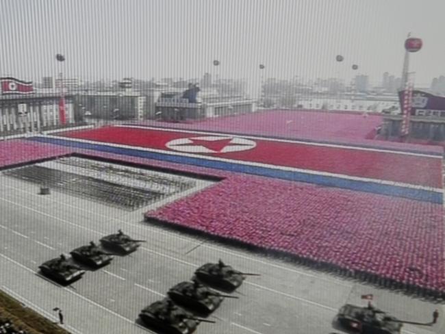 A massive military display to mark the 100th birthday of Kim Il Sung was held on 15 April 2012.