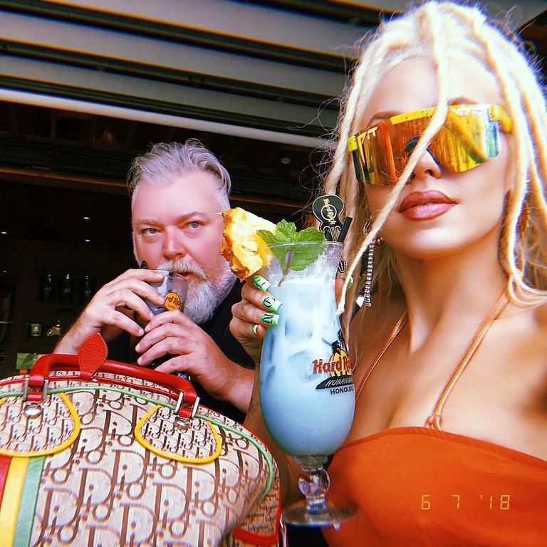 Kyle Sandilands and Imogen Anthony in Honolulu, Hawaii. Picture via Instagram