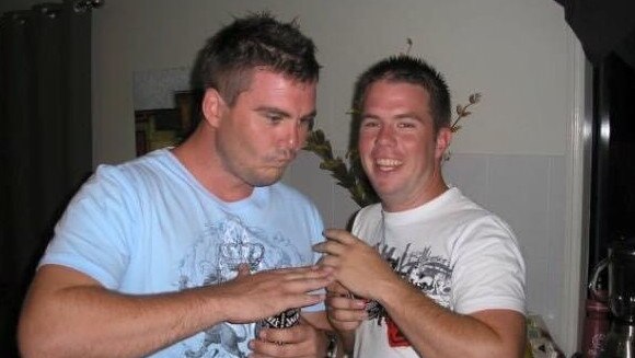 Daniel Angus (left) with his brother Jamie Angus who died by suicide at the RAAF base Amberley in 2009.