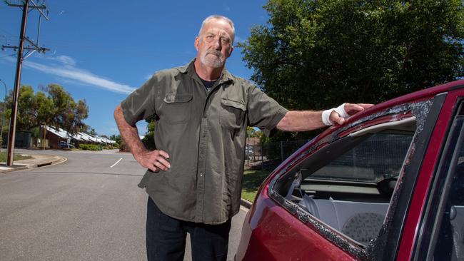 Mark Smedley, who was assaulted on Tuesday, has been left furious that his alleged attacker had been wanted on an outstanding warrant for almost a year before the incident. Picture: Brett Hartwig