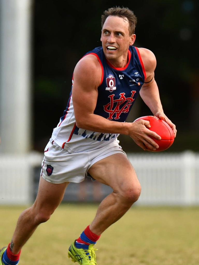 Three-time QAFL best and fairest winner Matthew Payne boasts the highest average disposals this season. Photo: Sharon Vella / Boundary Line Photography