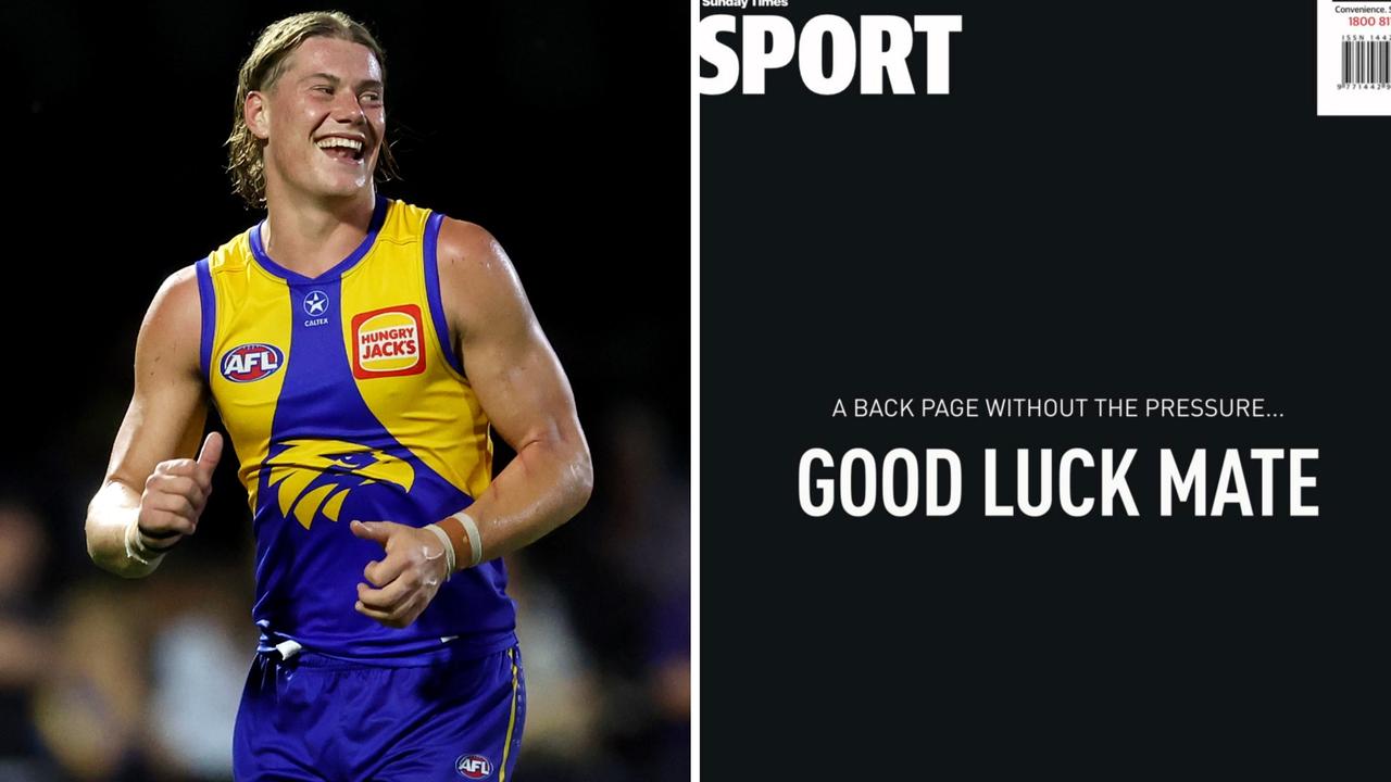 Puma has bought the back page of the West Australian in a unique act of support to Harley Reid.