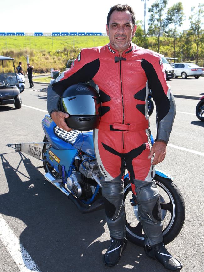 Wayne Quinnell gets ready for the heats at the National Drag Racing Championships. Picture: Christian Gilles.