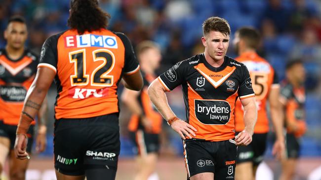 The Tigers tried but lost against the Gold Coast Titans. Picture: Chris Hyde/Getty Images)