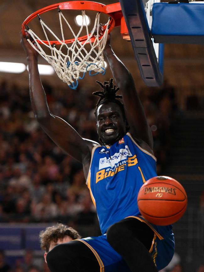 Gorjok Gak stepped up in the absence of Aron Baynes and Tyrell Harrison. Picture: Matt Roberts/Getty Images