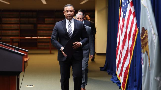 Breon Peace, US Attorney for the Eastern District of New York, arrives for a press conference at the US Attorney's office. Picture: Getty Images via AFP.