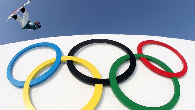 Tess Coady performs a trick during the big air final on Day 11 of the Beijing Winter Olympics. Picture: Getty Images